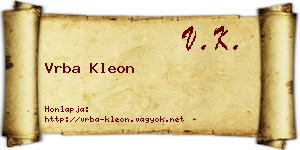 Vrba Kleon névjegykártya