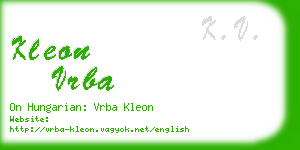 kleon vrba business card